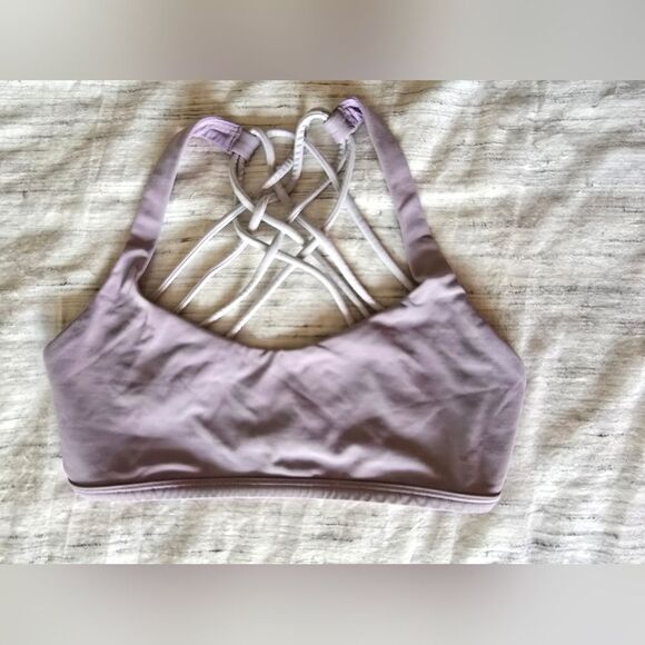 Lululemon Lavender and White Strappy Sports Bra - Picture 1 of 4